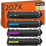 Supply Guy 207X 207A Toner (mit Chip) Kompatibel mit HP Color Laserjet Pro MFP M283FDW MFP M255DW MFP M282NW MFP M255NW Color Laserjet Pro W2210X W2211X W2212X W2213X Multipack 4 Toner