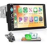 Wireless Carplay Autoradio 1 Din mit You-Tube Wireless Android Auto IOS/Android Mirror Link Bluetooth 7 Zoll Touchscreen Autoradio Single Din mit FM Radio USB/EQ/AUX Lenkradsteuerung Rückfahrkamera