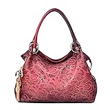 Damen Handtasche Umhängetasche Mode Tasche Jahrgang Schultertasche Geldbörse mit Gurten für Frauen