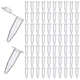 VOCIBO® Zentrifugenröhrchen 1,5ml, 100 Stück Reaktionsgefäß, Globuli Röhrchen, Probenfläschchen, Test Röhrchen, Klar Konisch Mikro Zentrifugenröhrchen für Labore Biologische Experimente Verwendung
