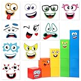 Frienda 20 Stück Zahlen-Aufkleber für Geburtstagsparty, Dekoration, Blöcke, Gesicht, PVC-Aufkleber in 10 Designs für Dekoration, Geburtstagsparty-Zubehör