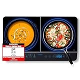 MEDION MD 15324 Doppel-Induktionskochplatte, 3500 Watt, Zwei Kochplatten, 10 Temperaturstufen, LED Display, schwarz