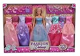 Simba 105733092 - Steffi Love Fashion Deluxe, Spielpuppe im Abendkleid, mit acht zusätzlichen Kleidern und passendem Zubehör, 23 Teile, 29cm, ab 3 Jahre