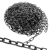 Kette Schwarz 10m 3mm, Sicherheitskette zum Aufhängen von Zäunen, Schaukelkette, Kette Hängesessel, Lampenkette, Hundekette, Schwenkkette, Trocknen der Wäschekette Verzinkte Eisenkette