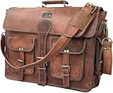 DHK 45,7 cm handgemachte vintage Leder Messenger-Tasche für Laptop Aktentasche Best Computer, Schule Distressed Tasche