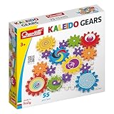 Quercetti Kaleido Gears, Konstruktionsspielzeug Spielzeug ab 3 Jahre Kinder, Brettspiele Geschenk Mädchen Junge Lernspiele Montessori Spielzeug Kinderspiele