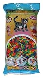 Hama Perlen 205-80 Bügelperlen Beutel mit ca. 6.000 bunten Midi Bastelperlen mit Durchmesser 5 mm im Neon Transparent Mix, kreativer Bastelspaß für Groß und Klein