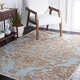 Safavieh Moderner Teppich, PAR348, Gewebter Viskose, Grau / Gold Braun, 160 x 230 cm