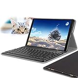 Tastaturhülle für Samsung Galaxy Tab A, 10,1 Zoll (2019), SM-T510/T515, Wineecy PU-Leder mit abnehmbarer kabelloser Bluetooth-Tastatur für Samsung Galaxy Tab A, 10,1 Zoll (25,7 cm) 2019, Schwarz