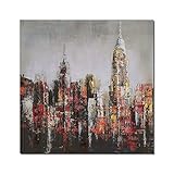 Leinwand Bilder Großstadtgebäude Malerei Handgemalte Ölgemälde Auf Leinwand Moderne Acryl Wandkunst Malerei Für Schlafzimmer Home Decor 20X28 Zoll (Ohne Rahmen)