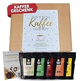 Premium Kaffeebohnen Geschenkset - 5 x 100g Probierset Ganze Bohnen - Kaffee Geschenkidee für Männer & Frauen - Barista Specialty Coffee - Hab ich da Kaffee gehört?
