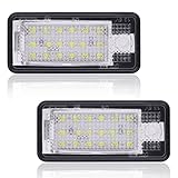 URAQT LED Kennzeichenbeleuchtung, 2 x 6500K Kennzeichenleuchte 400 Lumen Heckleuchte Weiß Nummernschild Licht Birne 12V Eingebauter Canbus Fehlerfrei für A-ud A3 S3 A4 S4 A5 A6 S6 A8 S8 Q7 RS4