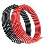 Makerfire 12 Gauge Silikondraht, 12 AWG Elektrokabel 5 m, 2,5 m schwarz und 2,5 m rot, flexibel, 680 Litzen, 0,08 mm verzinnter Kupfer-Hochtemperaturdraht für ferngesteuerte Autos, Marine, Drohnen usw