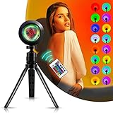 SerDa-Run Sunset Lamp Projection , 16 in1 Bunte Sonnenuntergang Lampe Rainbow Projektionslampe LED Nachtlicht mit 360°Drehung Aesthetic Room Decor für Party Themen Schlafzimmerdekoration