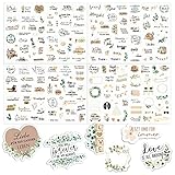 COLOFALLA 4 Bögen A4 Sticker Hochzeit Gästebuch Aufkleber Hochzeit Deko für Fotoalbum Scrapbook Karten JGA Wedding Geschenke Hochzeitsaufkleber Hochzeitssticker Gastgeschenke