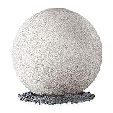 LED Kugelleuchte Gartenleuchte 40cm in Stein Granit Optik - Kugelleuchte Außen IP65 mit OSRAM 10W E27 LED warmweiß 3m Kabel