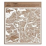 Prag Scherenschnitt Karte, Weiß 30x30 cm Papierkunst