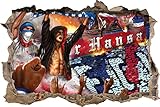Ultras Rostock Collage, 3D Wandsticker Format: 92x62cm, Wanddekoration
