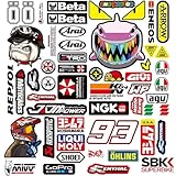 3 Bilder Motorrad Aufkleber Sponsoren Vinylaufkleber Stickers Racing Tuning Rallye Wetterfeste Rollerhelm Aufkleber für Motorrad Enthusiasten für Offroad Rennwagen, Motorräder und Helme(C)
