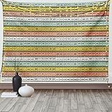 ABAKUHAUS Pastell Wandteppich, Fashion Couture Horizontales Maßband Schneider Muster Illustration mit Zahlen, aus Weiches Mikrofaser Stoff Wand Dekoration Für Schlafzimmer, 150 x 110 cm, Mehrfarbig
