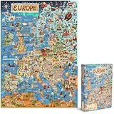 bopster Puzzle für Erwachsene, 1000 Teile Europakarte – Europäisches Puzzle, 1000-teiliges Puzzle für Erwachsene und Kinder – Geographie-Geschenke von bopster