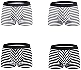 OZSSLJJ Herren+Unterwäsche+Sexy gestreifte Boxershorts Baumwolle Homme Unterwäsche Herrenhöschen kurz (4er Pack).(K,L)