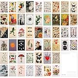 50 Stück Pflanzen Postkarten Vintage Botanical Postkarten Set Retro Ästhetisches Schmetterling Postkarten für Room Decor oder Schreiben Grußetterling Postkarten für Room Decor oder Schreiben Gruß