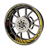 Felgenrandaufkleber für Triumph Street Triple RS Premium Qualität (Aufkleber für beide Felgen) (Dunkelgelb)