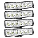 Willpower 4PCS Mini Led Arbeitsscheinwerfer Bar 6 Zoll 18W LED Scheinwerfer 12V 24V Spot Zusatzscheinwerfer Wasserdicht LED Light Bar für Auto Traktor Offroad SUV UTV ATV 4x4