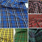 50cm TOLKO Modestoff Dekostoff kariert | Tartan Schotten-Karo Stoff | Schottland Klassiker zum Nähen Dekorieren | Blickdicht, knitterarm | 150cm breit | Stoffe zum Nähen Meterware (Blau)