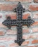 Generisch KREUZ KRUZIFIX GARTENRUINE FRIEDHOF GUSSEISEN 43cm ANTIK NOSTALGIE WANDDEKO NEU