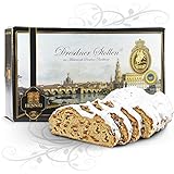Backstube Sven Hennig 1000 g handgemachter "Original Dresdner Christstollen®" im Geschenkkarton Motiv "Canaletto Dresden"