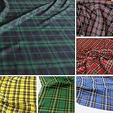 50cm TOLKO Modestoff/Dekostoff kariert | Tartan Schotten-Karo Stoff | Schottland Klassiker zum Nähen und Dekorieren | Blickdicht, knitterarm | 150cm breit - Meterware (Grün-Blau)