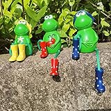 FONDUO Deko Garten Frosch Figuren, 3 Stück Gartendeko Statue, Tiere Ornament Gartenfigur Für Außen, Harz Statue Bauernhof Balkon Miniteich Teich Wohnzimmer Office Deko (B)