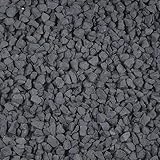 Kieselsteine Garten Zierkies Basalt 8-11 mm 25 kg Anthrazit Aquarium Kies Basaltsplitt Weg Steinteppich Zierstein Splitt
