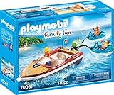 PLAYMOBIL Family Fun 70091 Sportboot mit Fun-Reifen, Ab 4 Jahren