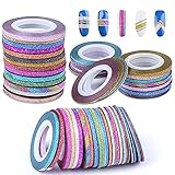 Nail Art Stripes Sticker Sticker Nageldesign Deko Nageldesign Nail Art Stripes Nail Art Stripes Tape 42 Rollen Nail Striping Tape Für Diy Aufkleber Maniküre Deko, Striping Tape In Verschiedenen Farben