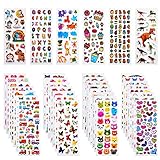 Habett 3D Aufkleber für Kinder & Kleinkinder, 920+ Geschwollen Stickers, Niedliche Verschiedene Set Buchstab en, Tier, Obst, Zahlen, Schmetterlinge, Einhorn, Dinosaurier und vieles mehr (36 Bogen)