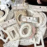 40 Blätter Spitze Rahmen Scrapbook,Vintage Hohle Geprägt Foto Rahmen Material Scrapbooking Hintergrund Fenster Rahmen Scrapbook Papier für DIY Vintage Papier Journaling Scrapbook Scrapbooking Zubehör