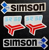 Generic ORIGINAL DDR 4 teiliger Simson SR 50 Aufklebersatz Aufkleber ungebraucht