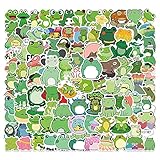 AUCEKO 100 Stück Frosch Aufkleber Pack Frog Sticker Set wasserdichte Vinyl Sticker für Laptop Kinder Autos Motorrad Fahrrad Skateboard Gepäck Koffer Computer Aufkleber Graffiti Decal
