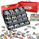 Varrotoy Autos Spielzeug für Kinder ab 3 Jahre,Spielzeugautos Set mit Streckenplänen,48 Metall Zurückzieh-Auto Set, Bunte Mini Autos, Geschenk Junge
