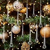 YIEUR 40 Stück Eiszapfen Anhänger Weihnachten Acryl, 72mm Weihnachtsbaum Kristall Eistropfen anhänger, Christbaumschmuck Eiszapfen Eistropfen Anhänger Deko Weihnachtsbaumschmuck(B-Eistropfen)