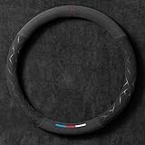 ZLxsmy Auto Lenkradbezug für BMW 5er M5 E60 E61 F07 F10 F11 F18 F90,Lenkradhülle für Sommer & Winter，Autozubehör Innenraum,Wildleder,Rutschfester, atmungsaktiver