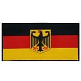 Café Viereck ® Bundeswehr Germany Deutschland Flaggen Patch mit Adler - gewebt mit Klett (8 x 4 cm)