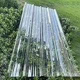 FRP-Tageslichtplatten,Klar Wellplatten,Wellbahn Profilplatten Trapez,Frostbeständige/Isolierende Dachplatten,1,5mm Dickes Gewächshausplatten,Längenzuschnitt Möglich (0.9x0.8m/35x31in)