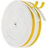 Dichtungsband Selbstklebend 6mm(B) x3mm(D)/20m(L) für Türen Fenster Schaumstoff klebeband Gummidichtung Gegen Kalte Zugluft/Anti-Kollision/Schalldichter/Wasserdichter/Staubdicht Weiß