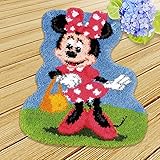 Teppich Latch Haken Kit Teppichstickerei Häkelnde Teppich Häkeln, Handarbeit, Muster Leinwandgarn Crafting, Unfertiger Häkelndecke (Color : Minnie, Size : 20 inch)