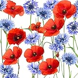 Tischdeko 20 Stück Serviette Mohnblumen Blumenwiese Sommer Mohn