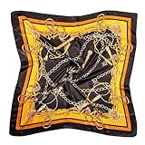 DRESHOW 90x90cm Große Quadratische Schals für Damen Seide Kopftuch Bandanas Haartuch Halstuch Haarschmuck